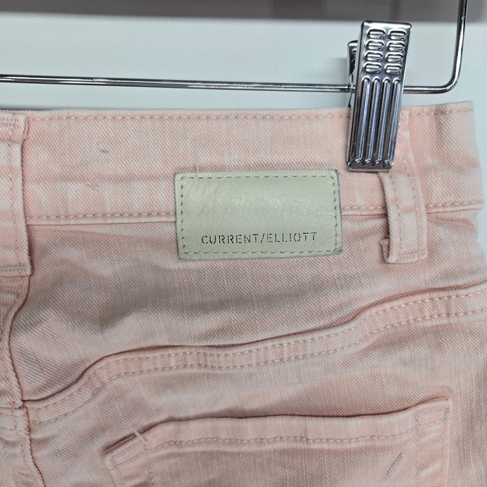 Current Elliott Tapered Jeans Womens 23 Barrel Pink High Rise Denim Pante - Picture 6 of 9